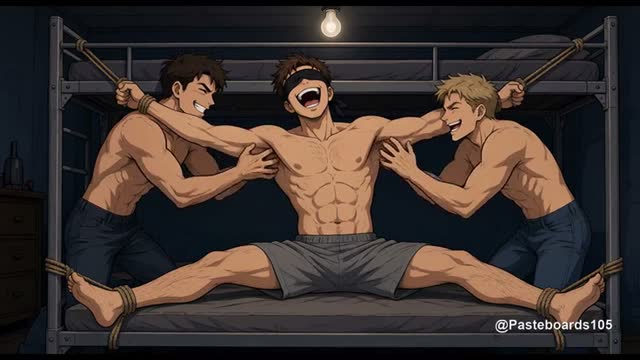 Blindfolded On The Bunk Frame - Bare Hands Everywhere He Cannot See (Anime Bara)